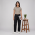 Striped Slim Fit Crop T-Shirt