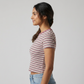 Striped Slim Fit Crop T-Shirt