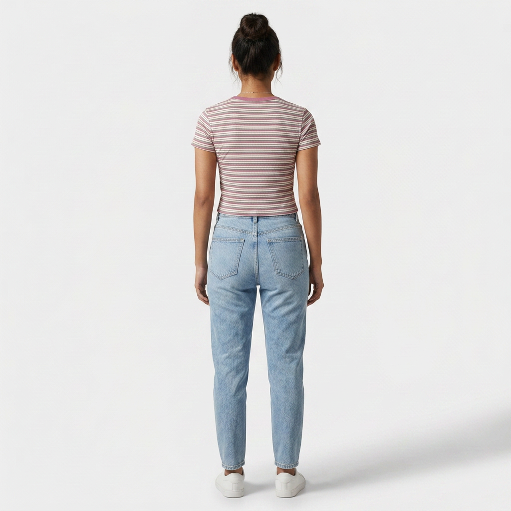 Striped Slim Fit Crop T-Shirt