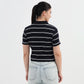 Striped Slim Fit Crop T-Shirt