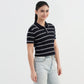 Striped Slim Fit Crop T-Shirt