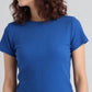 Solid Slim Fit Crop T-Shirt
