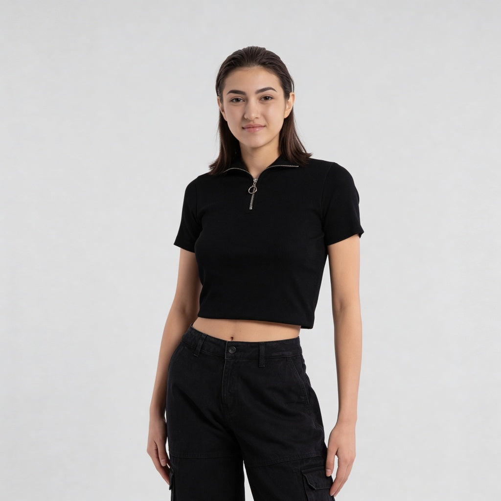 Cotton Polo Neck Slim Fit T-Shirt