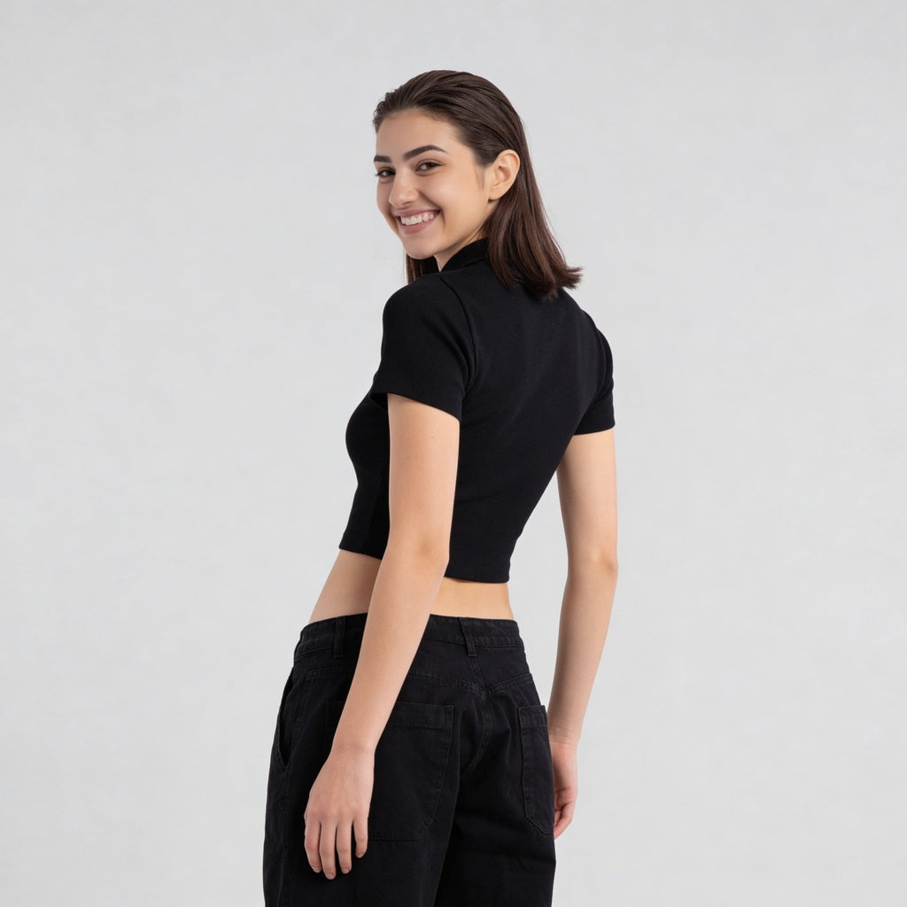 Cotton Polo Neck Slim Fit T-Shirt