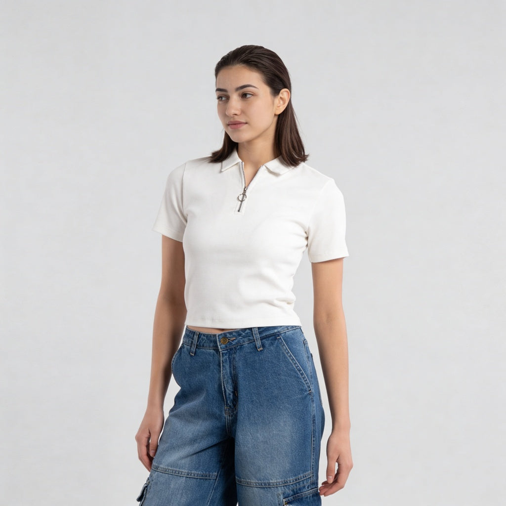 Cotton Polo Neck Slim Fit T-Shirt