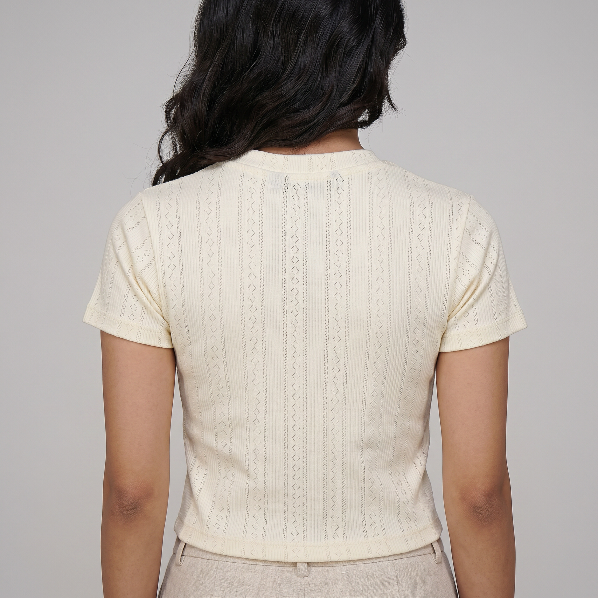 Slim Fit Solid Crop T-Shirt