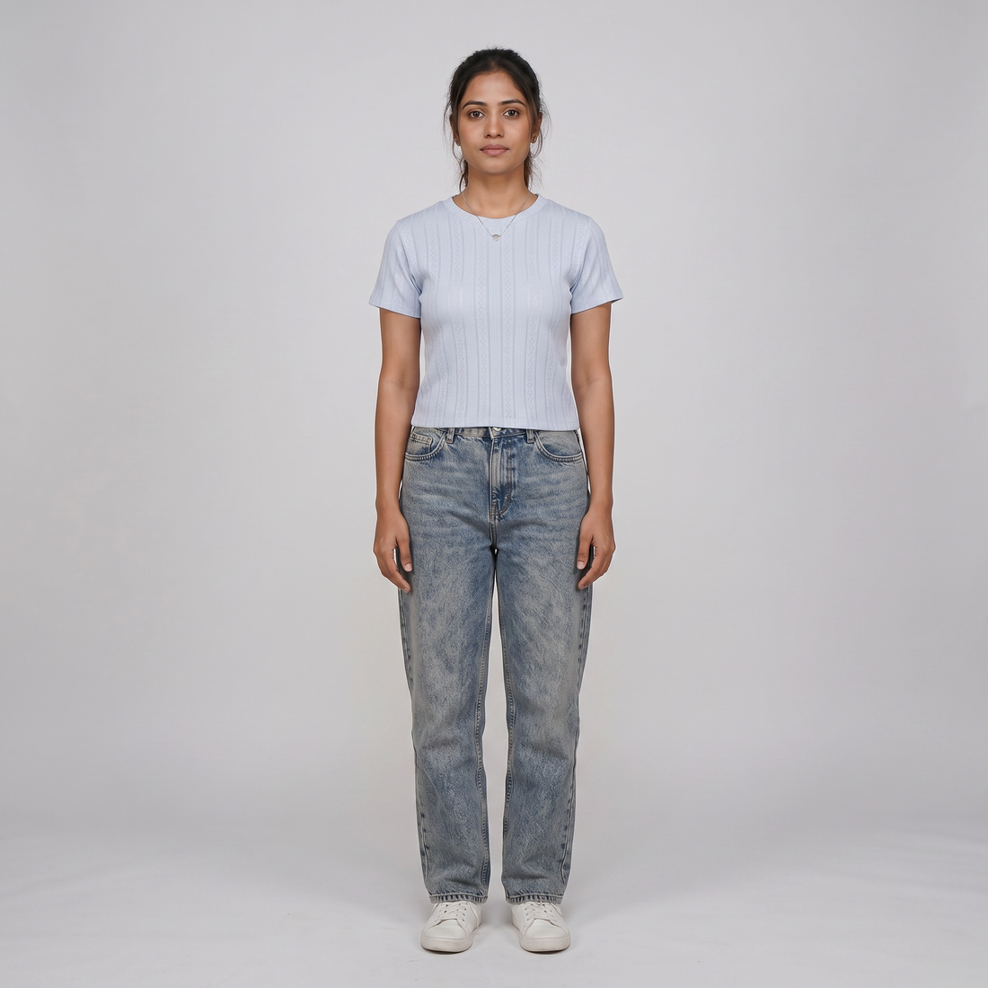 Slim Fit Solid Crop T-Shirt