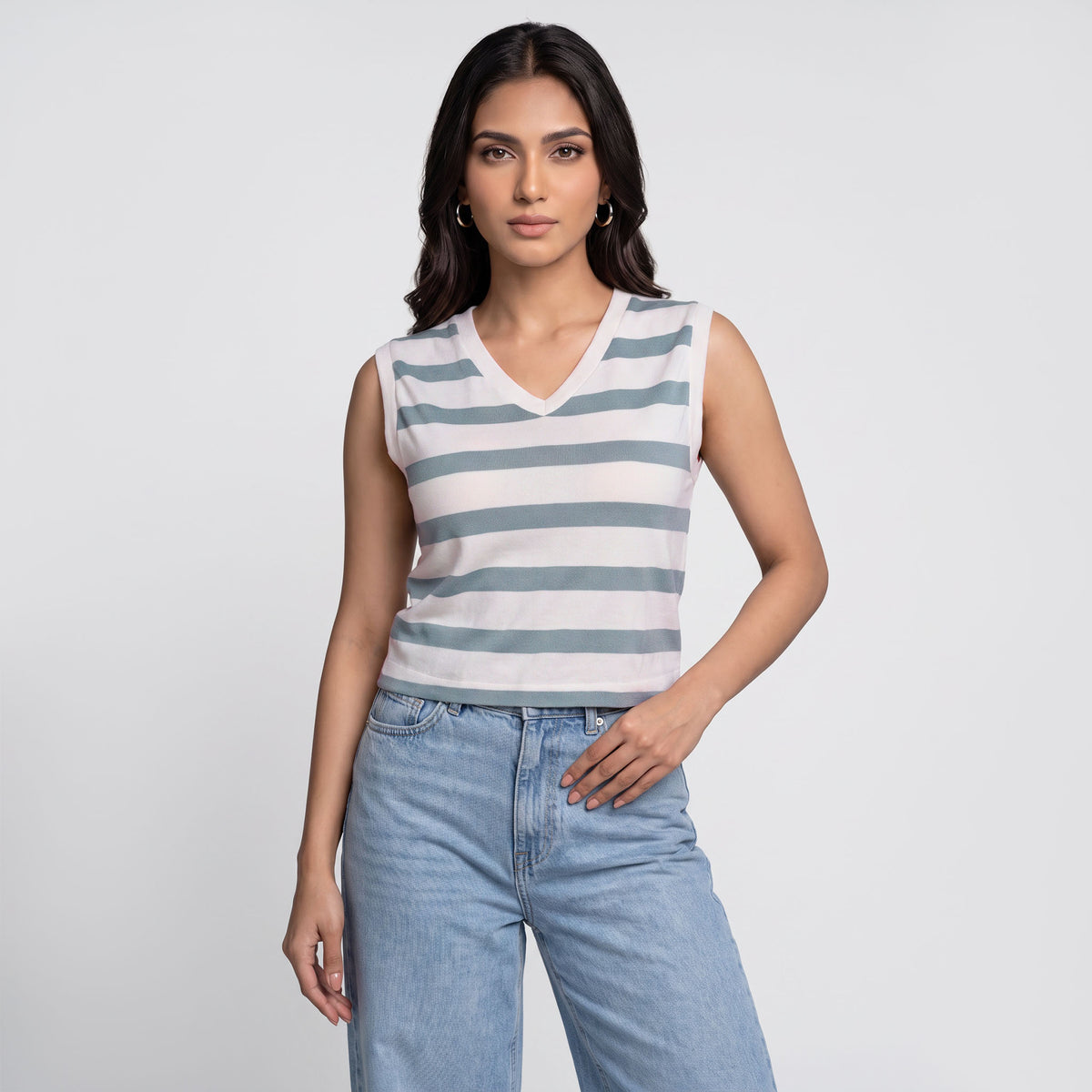 Striped Cropped Tank Top