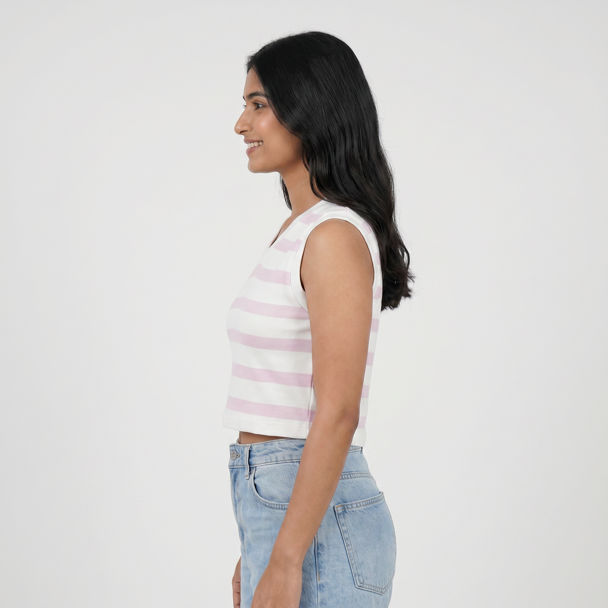 Striped Cropped Tank Top