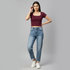 Knitted Solid Slim Fit T-Shirt