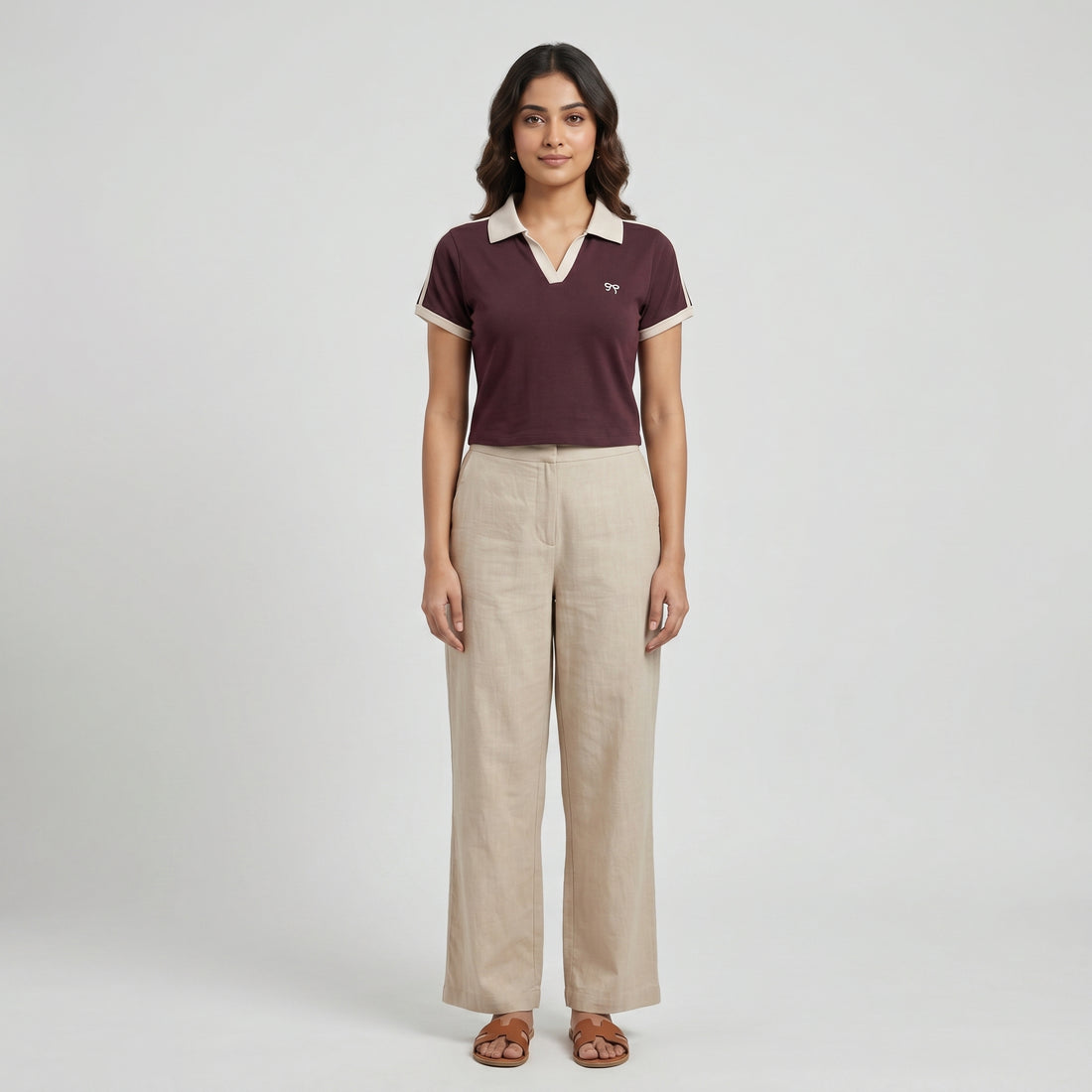 Knitted Crop Polo T-Shirt