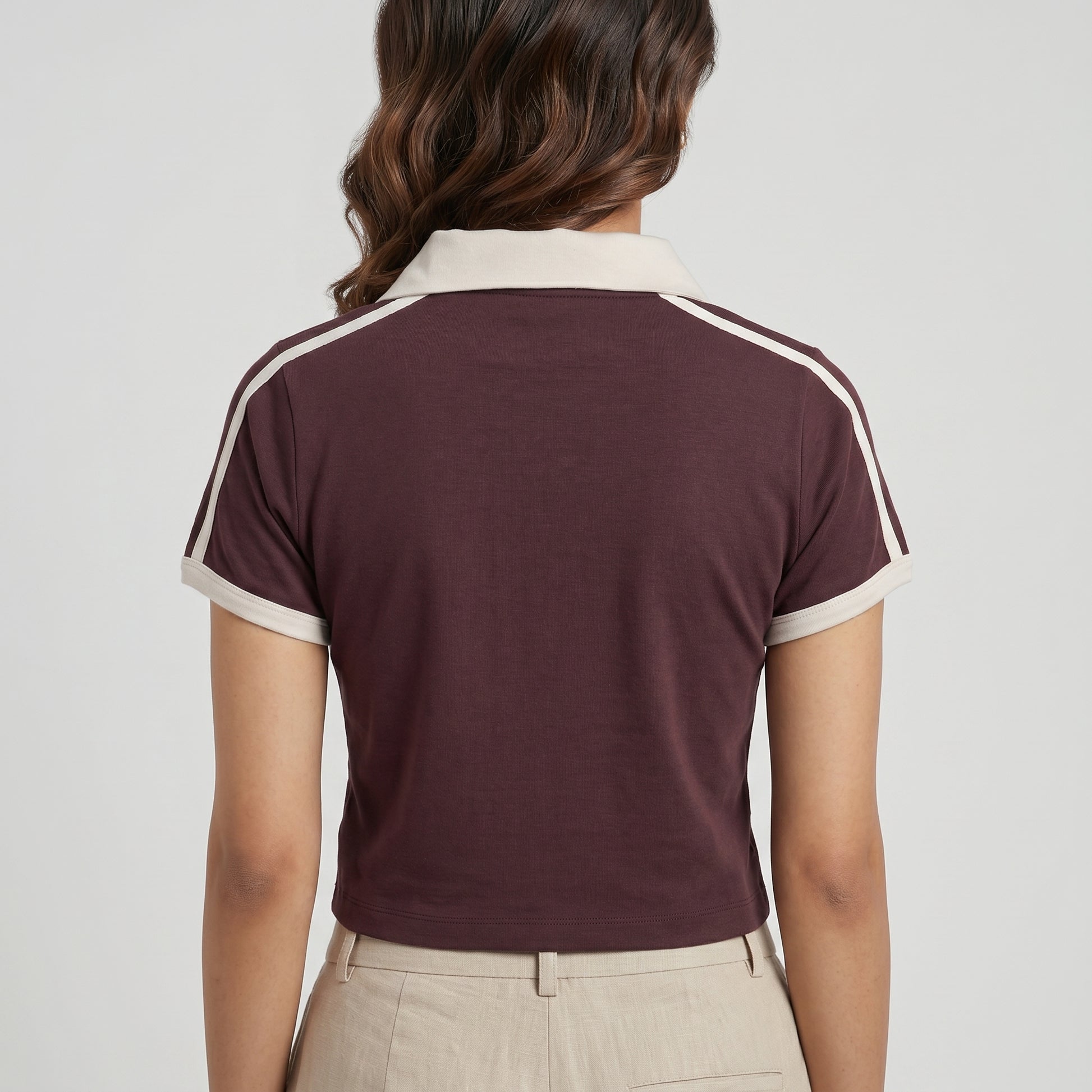 Knitted Crop Polo T-Shirt