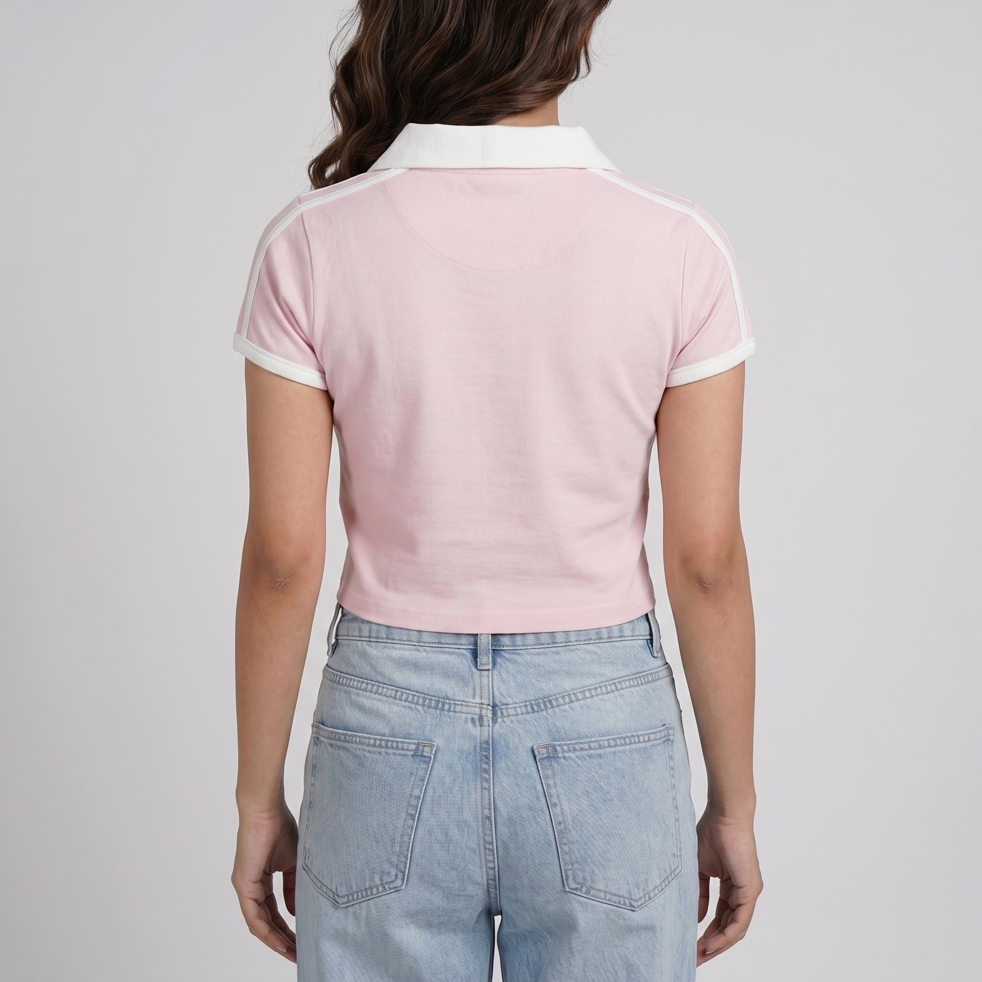 Knitted Crop Polo T-Shirt