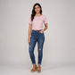 Knit Solid Slim Fit Cropped T-Shirt