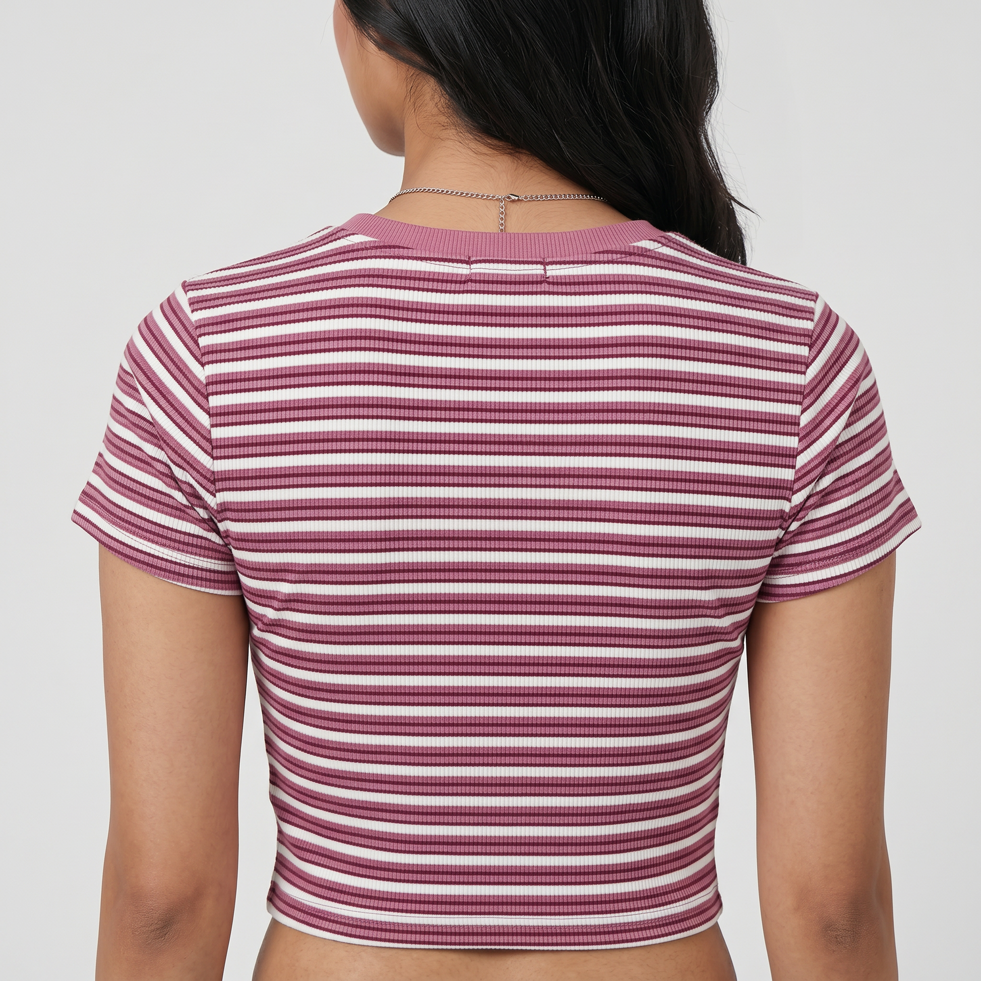 Striped Slim Fit Cropped T-Shirt