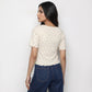 Printed Scoop Neck Slim T-Shirt