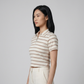 Striped Cropped Polo T-Shirt
