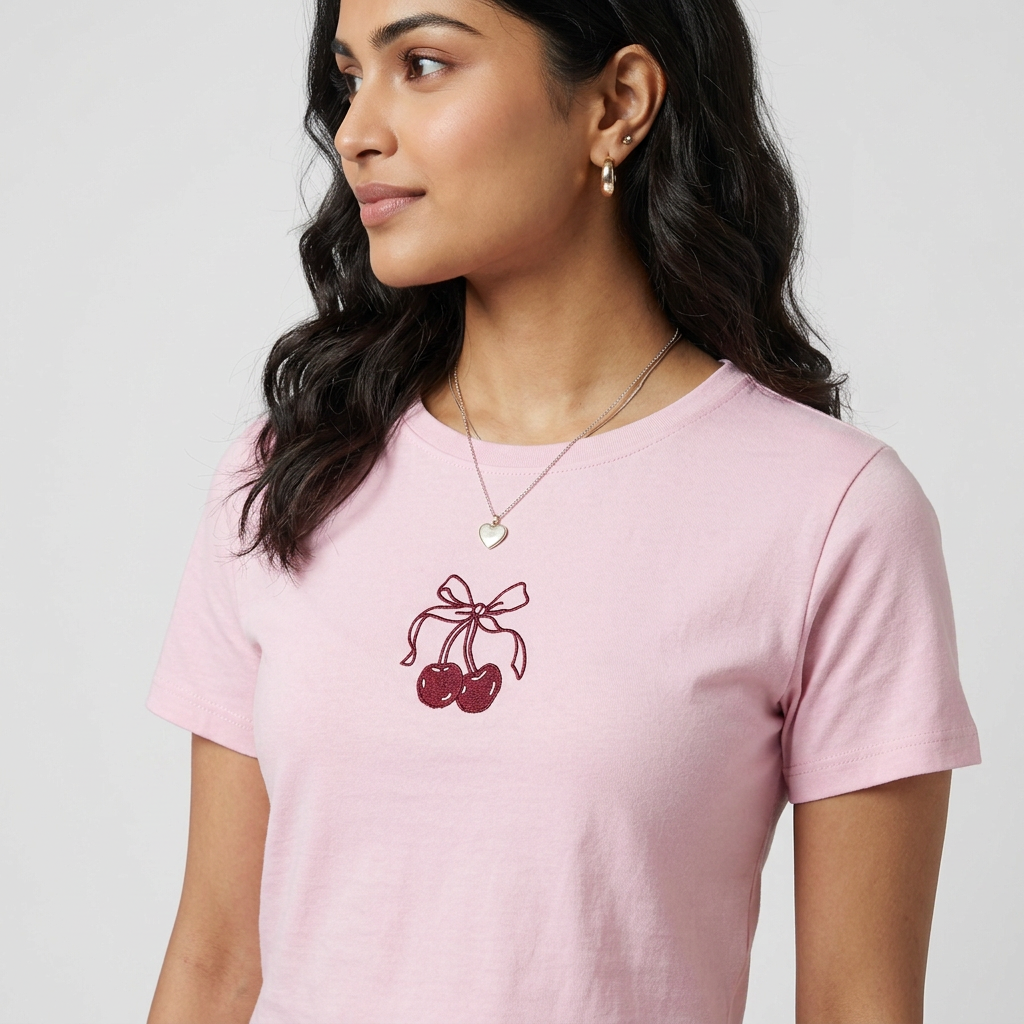 Printed Essential Tee with Chest Embroidery