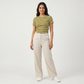 Striped Slim Fit Cropped T-Shirt
