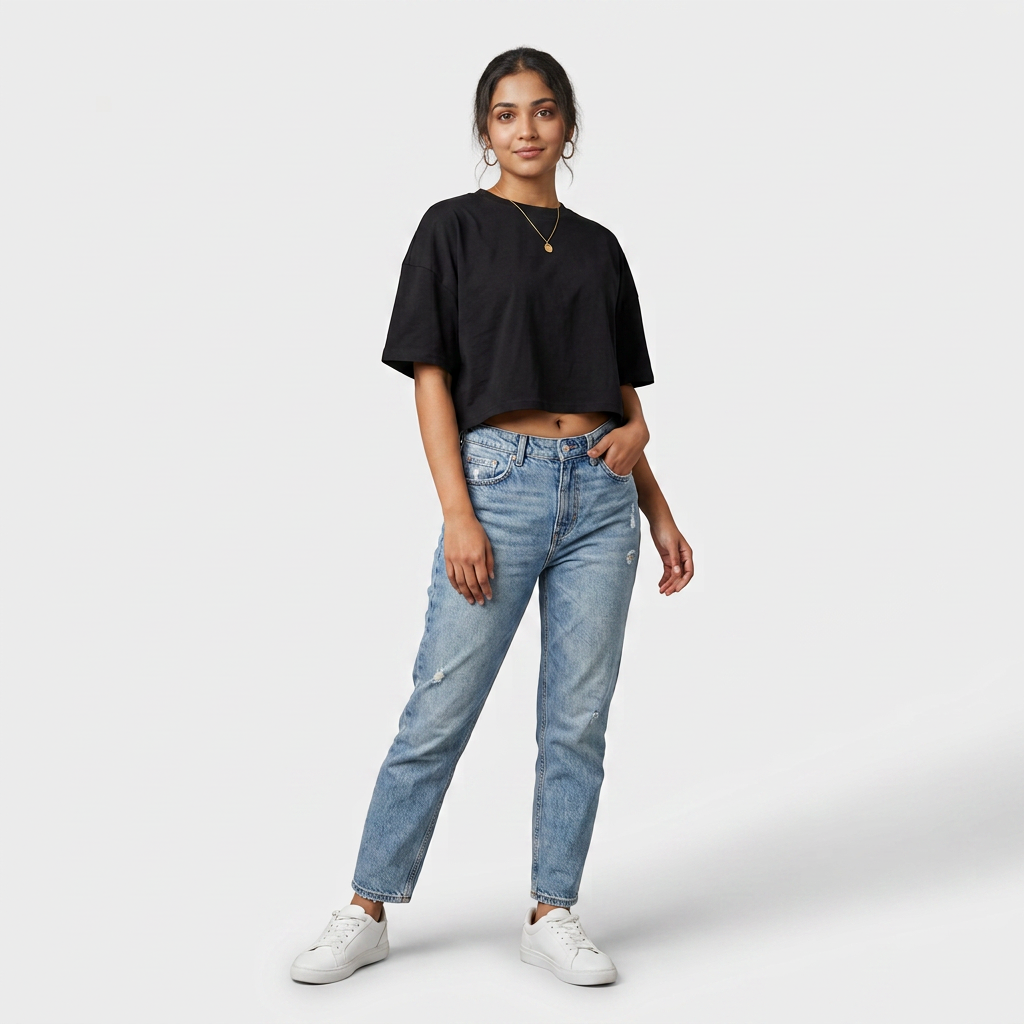 Cotton Solid Boxy T-Shirt