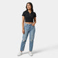 Solid Essential Tee Partial Zipper Opening