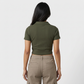 Solid Essential Tee Partial Zipper Opening