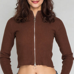 Structured Full Sleeve Flat Knit T-Shirt