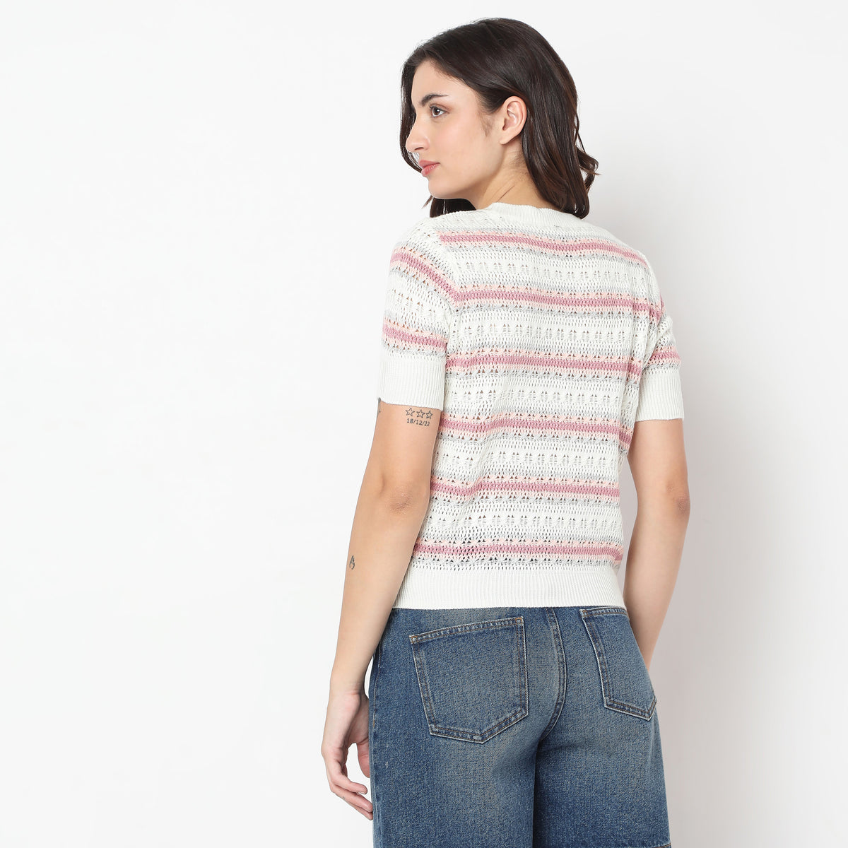 Regular Fit Striped Sweat Tees