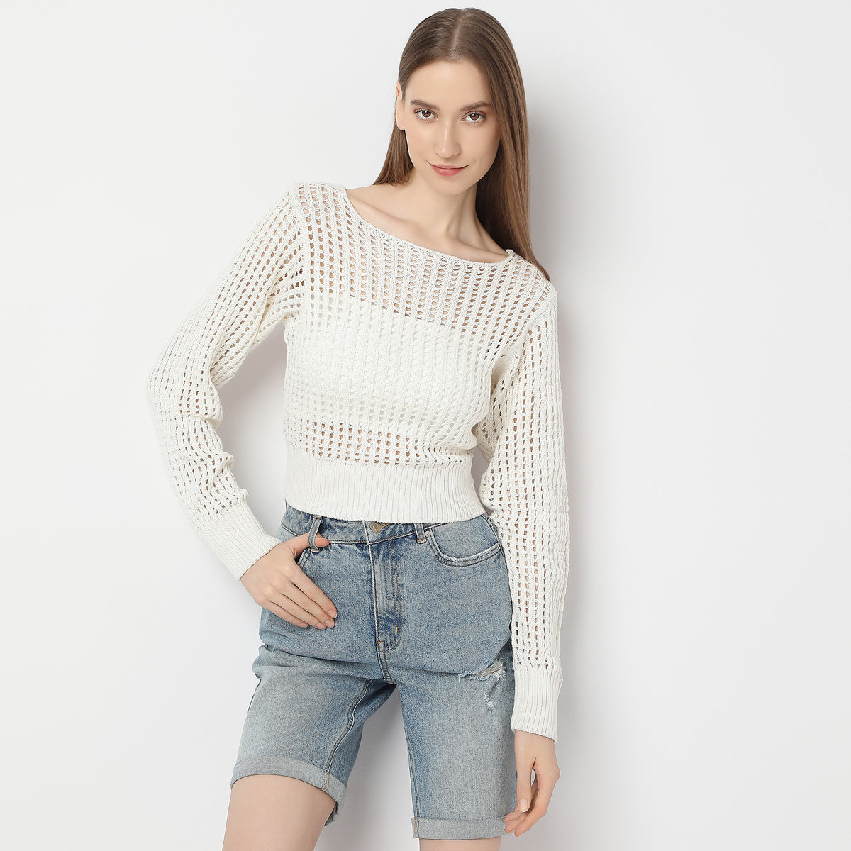 Regular Fit Solid Sweater