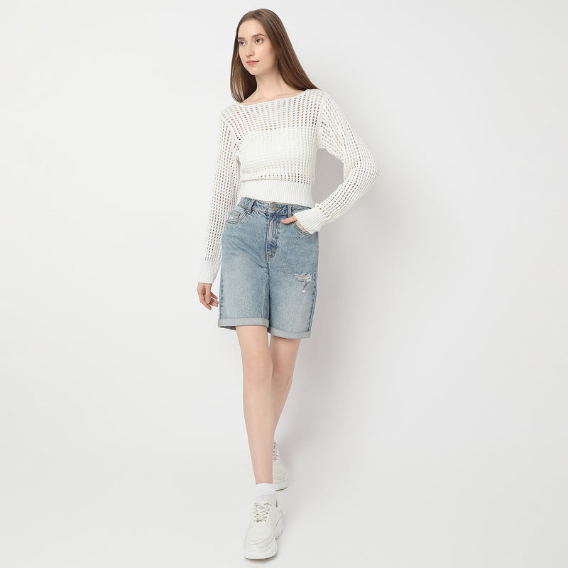 Regular Fit Solid Sweater