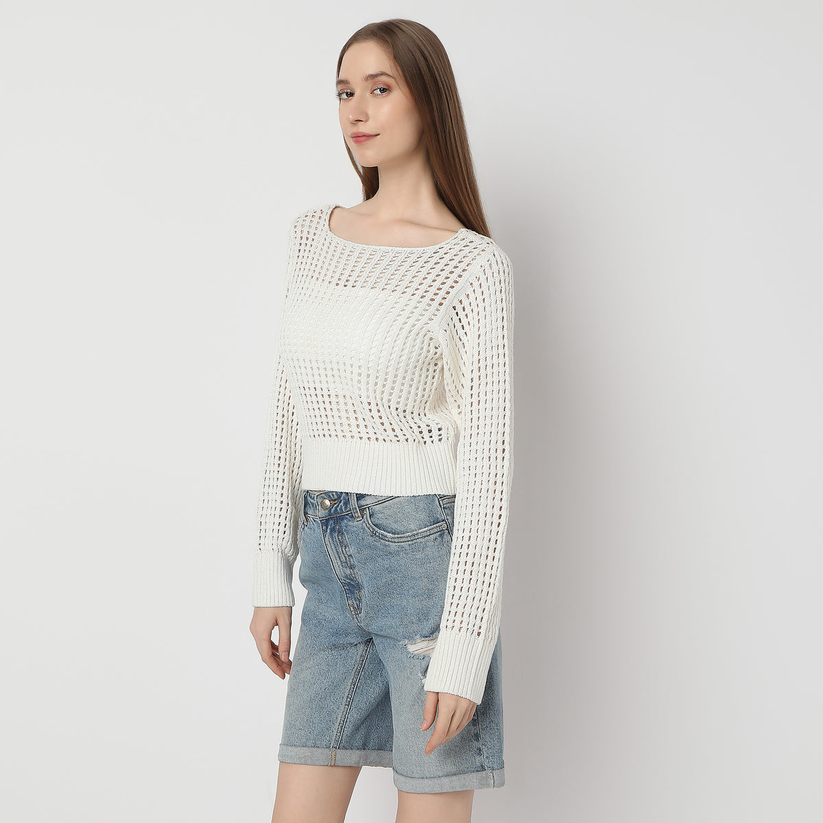 Regular Fit Solid Sweater