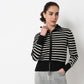 Striped Cropped Flat Knit Top