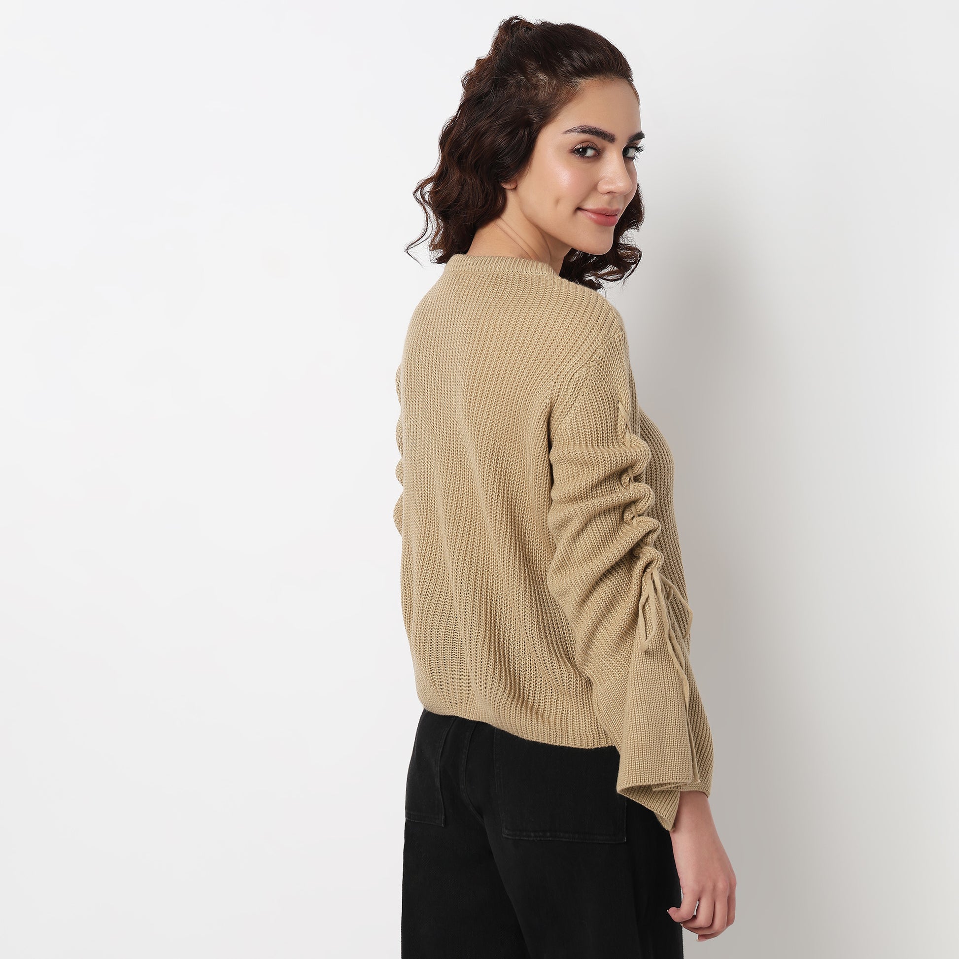 Structured Flatknit Top Sweater 