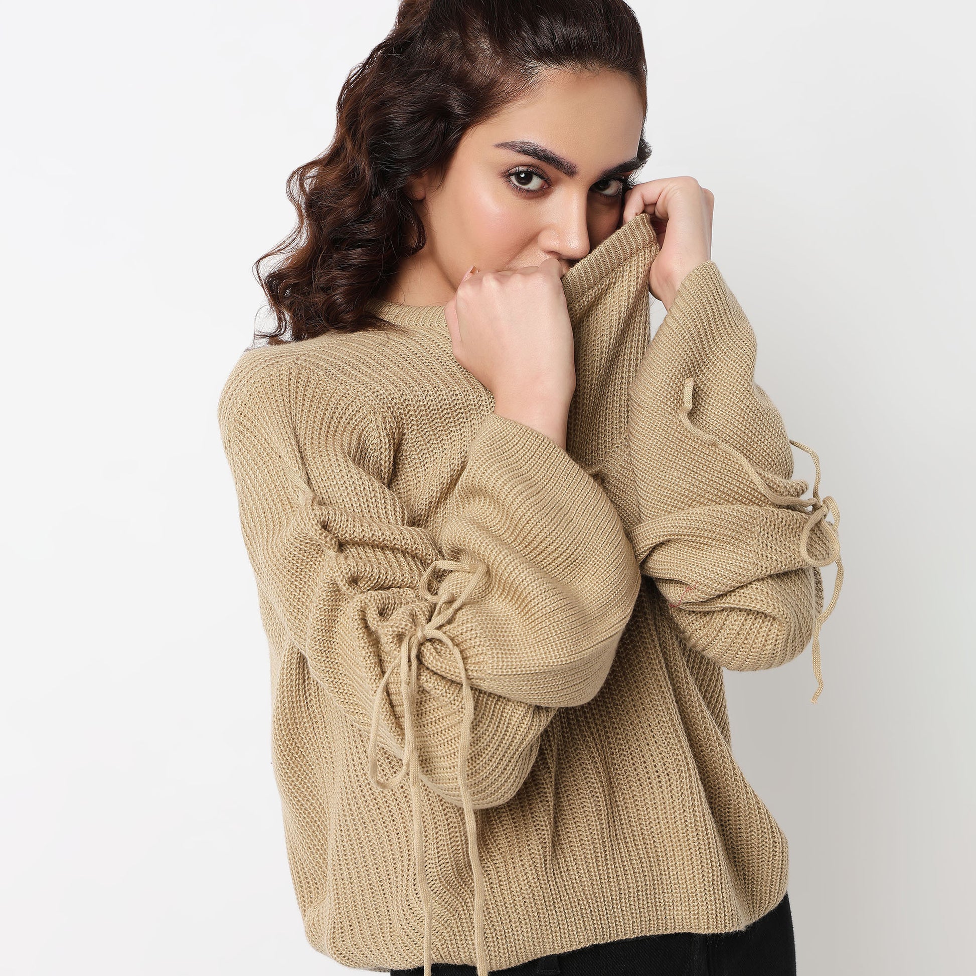 Structured Flatknit Top Sweater 