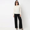 Solid Flat Knit Tops Sweater 