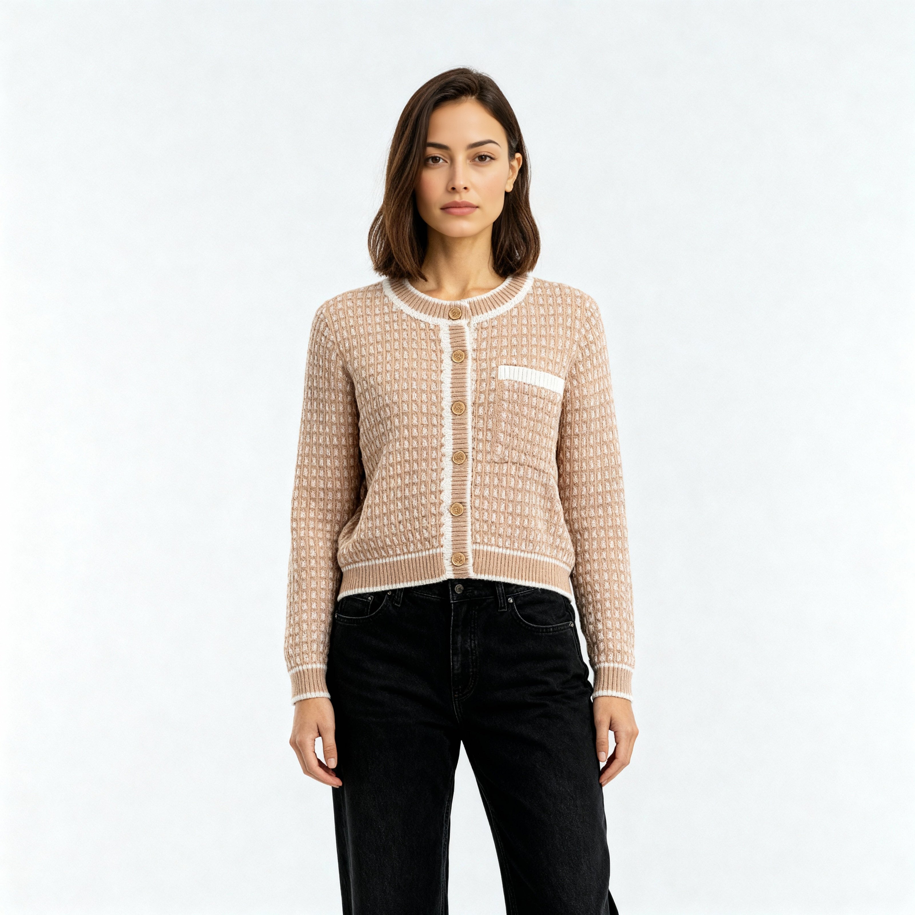 Jacquard Flat Knit Sweater
