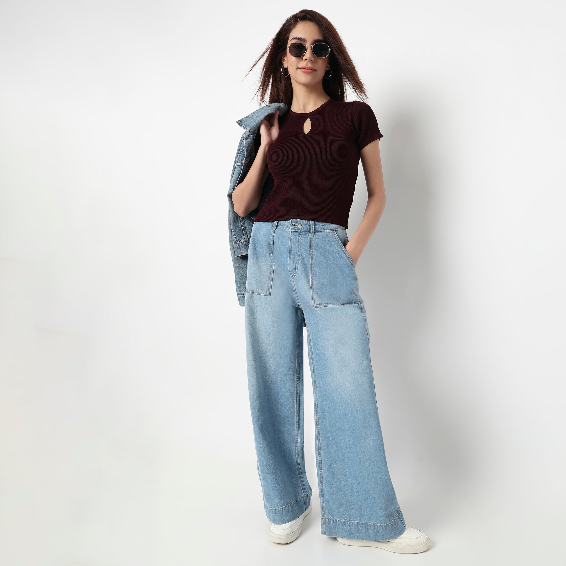 Structured Cropped Flatknit Sweater