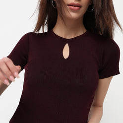 Structured Cropped Flatknit Sweater