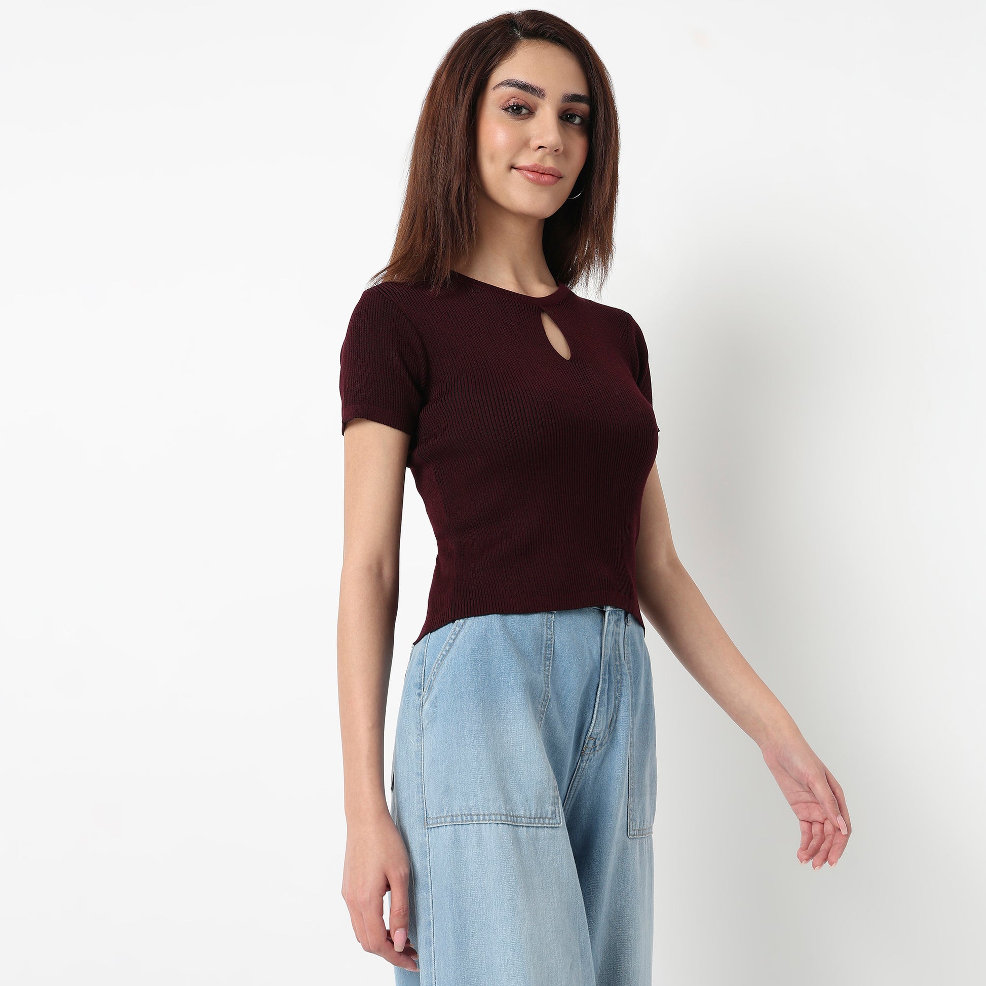 Structured Cropped Flatknit Sweater