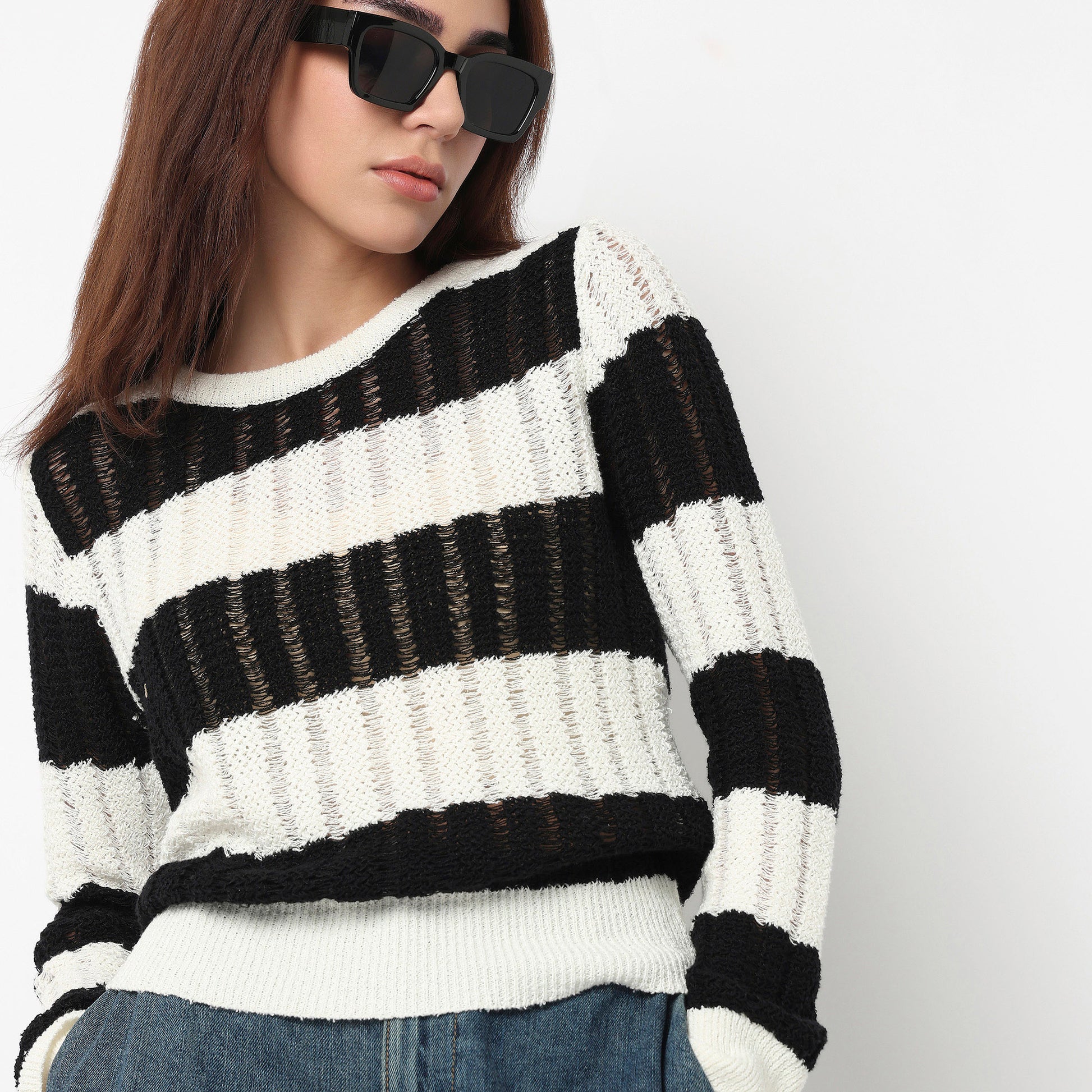 Striped Flatknit Top