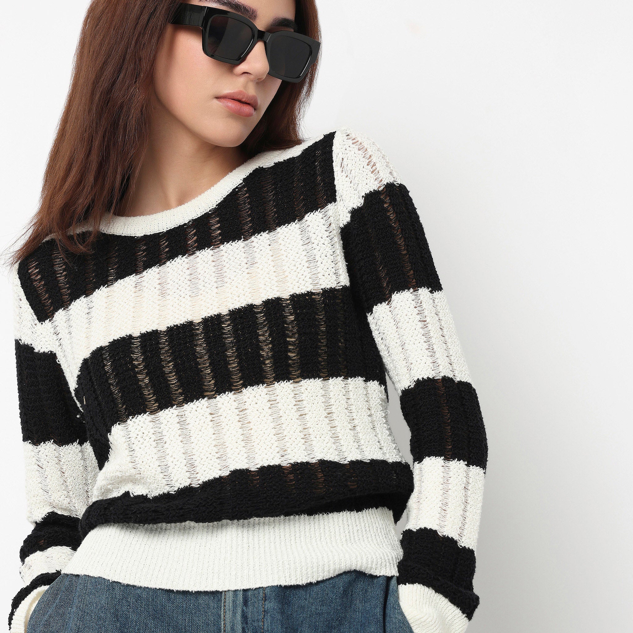 Striped Flatknit Top