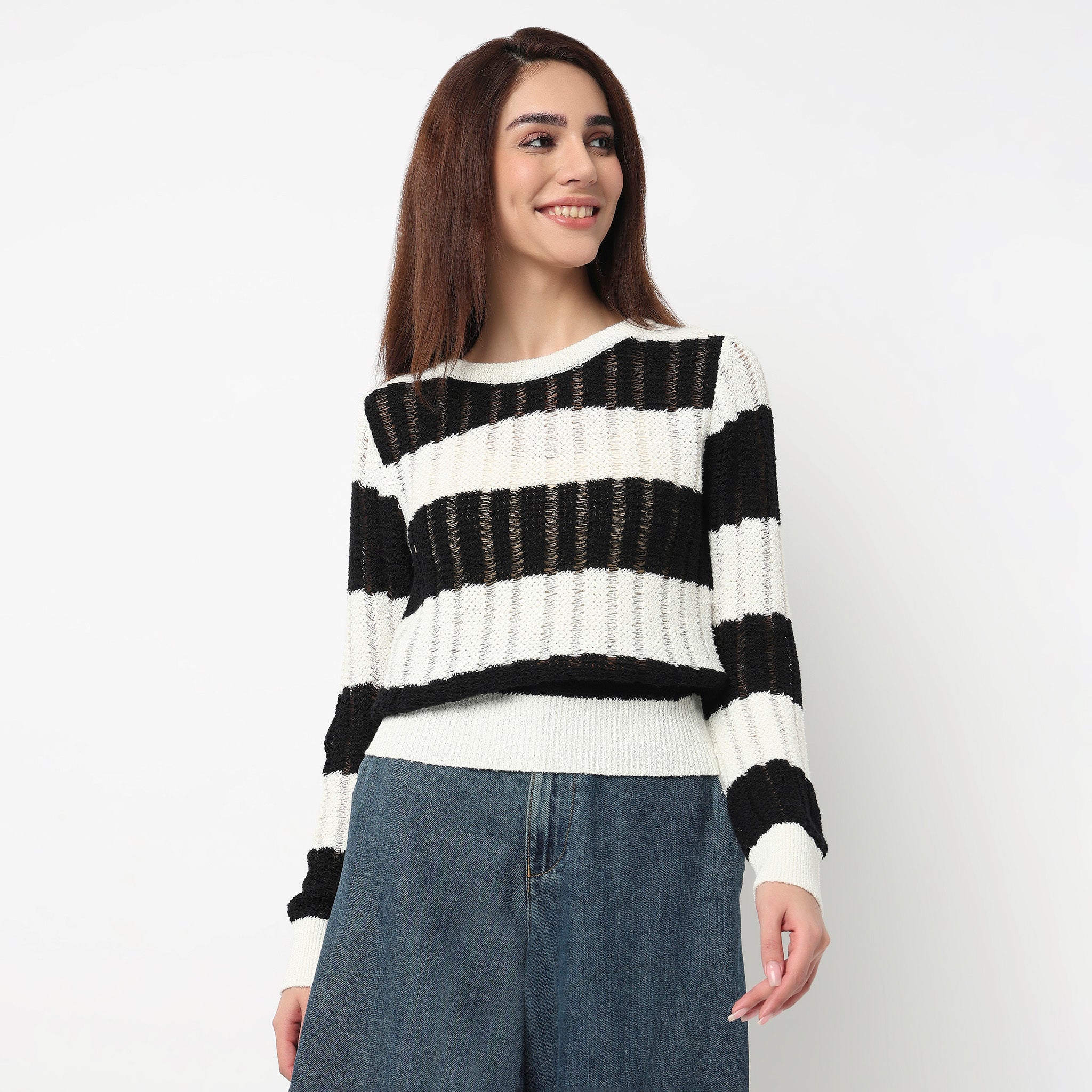 Striped Flatknit Top