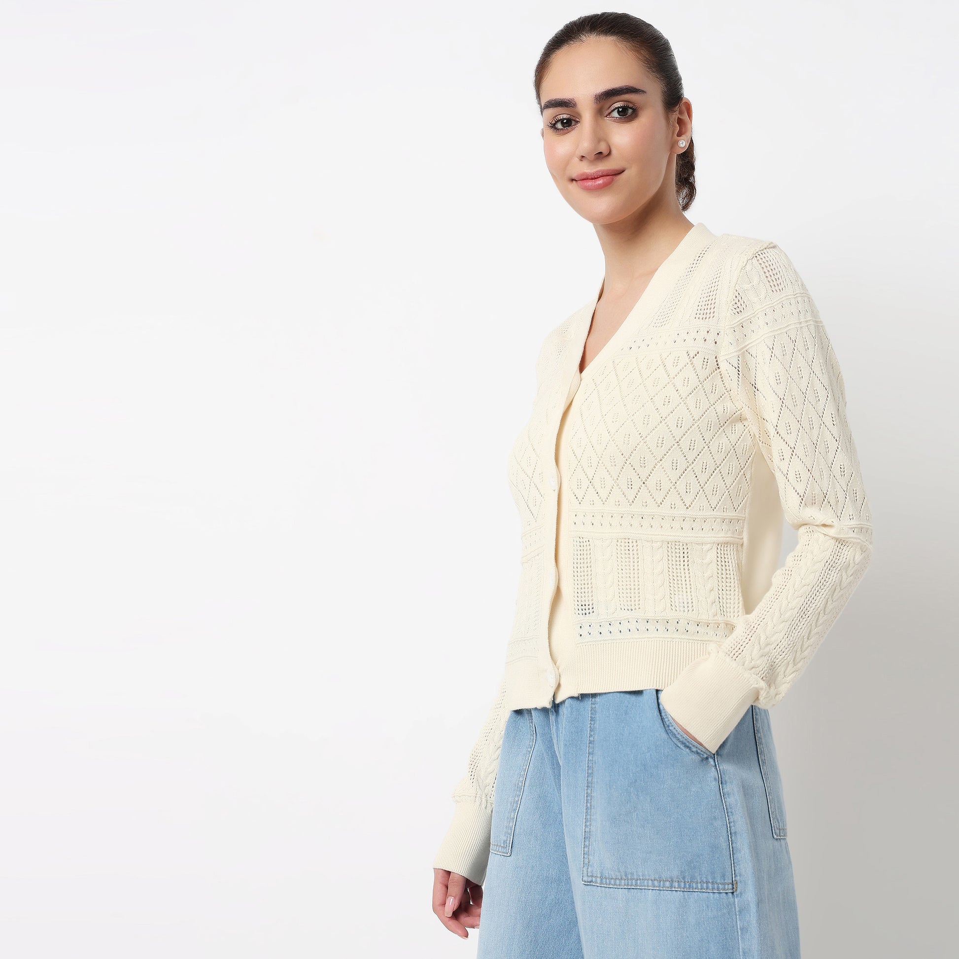 Flat Knit Ginger Snap Cardigan
