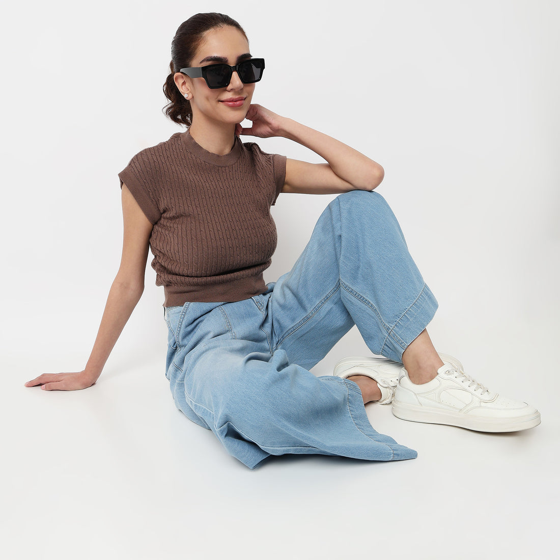 Solid Flat Knit Top