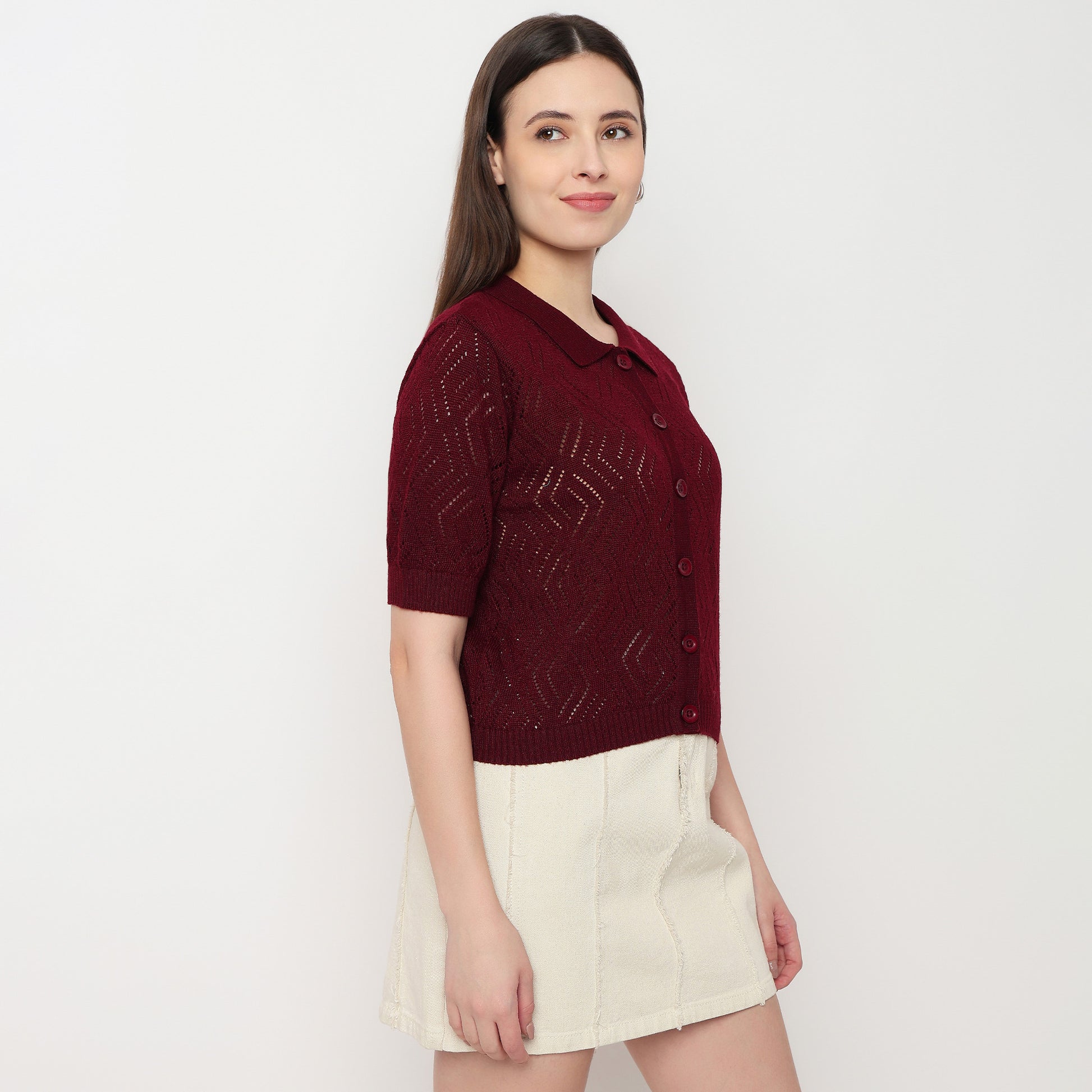 Chevron Pattern Flatknit Top