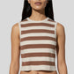 Sleeveless Striped Flat Knit Sweater