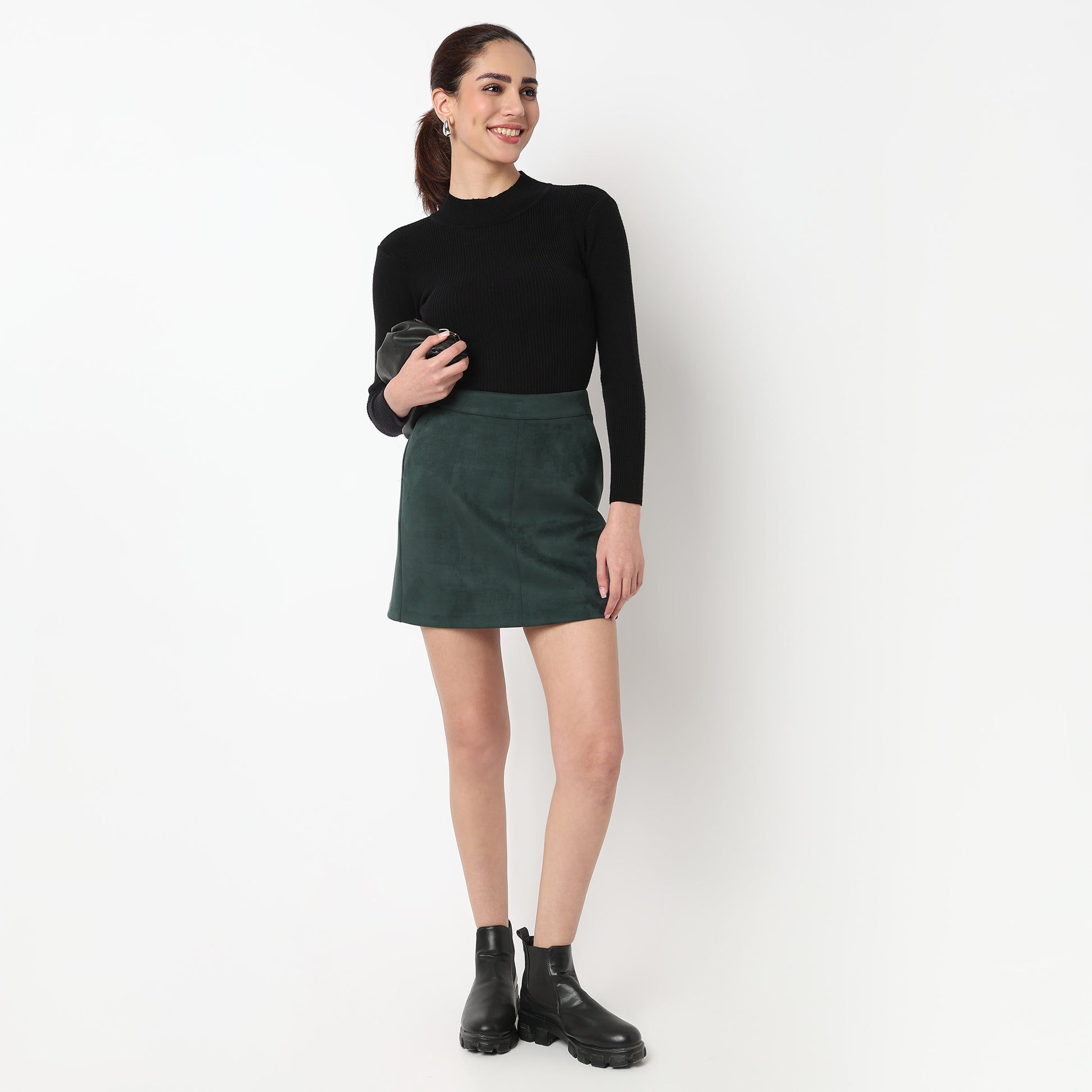 Turtle Neck Flat Knit Top