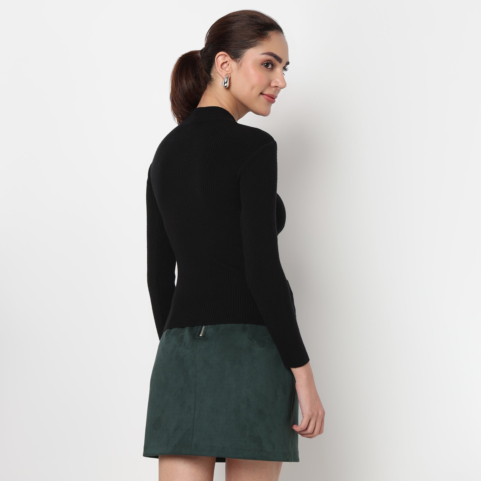 Turtle Neck Flat Knit Top