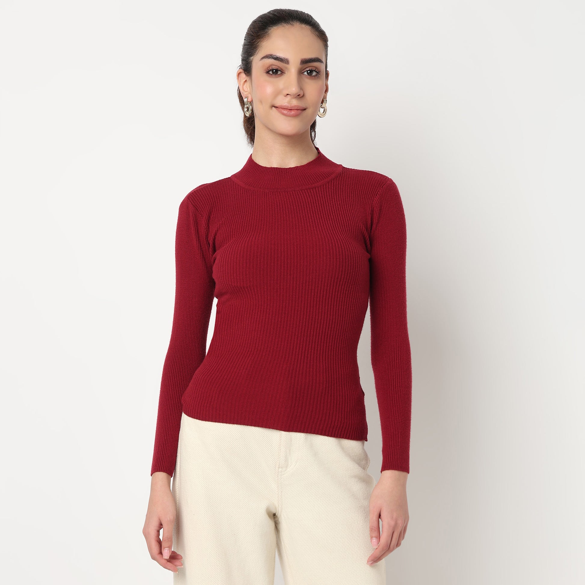 Turtle Neck Flat Knit Top