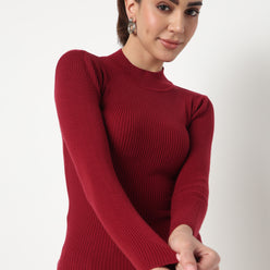 Turtle Neck Flat Knit Top